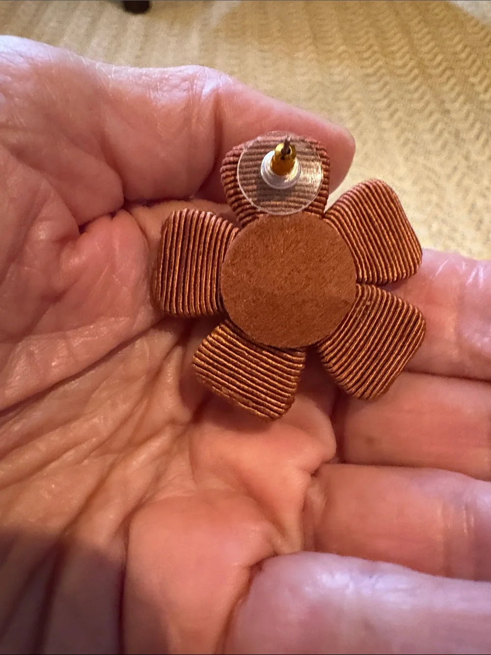 J crew Rust Fabric Pierced Earrings